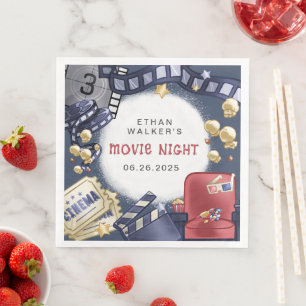 Guardanapo De Papel De Jantar Aniversário de criança Noite de Filme Orçamentário