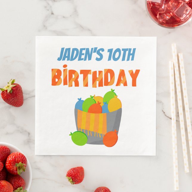 Guardanapo De Papel De Jantar Aniversário de Verão, Piscina de Balões de Água (Insitu)