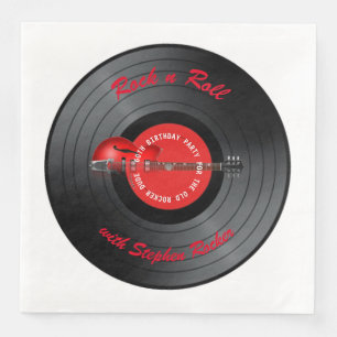 Guardanapo De Papel De Jantar Antiga Festa de aniversário de Gravação de Violão