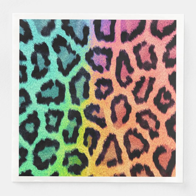 Guardanapo De Papel De Jantar arco-íris de leopardo bg (Frente)