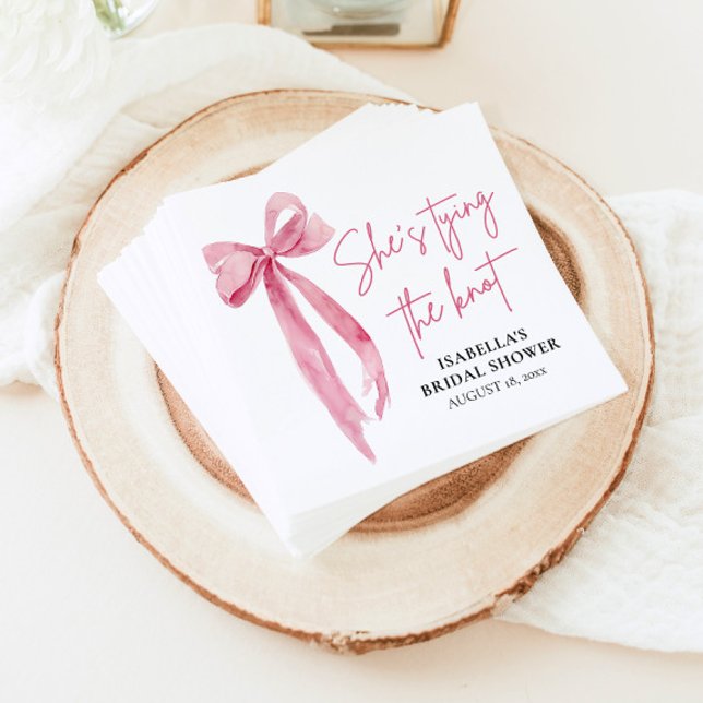 Guardanapo De Papel De Jantar Arco Rosa Choque Ela Está Casando Chuveiro de Noiv (Criador carregado)