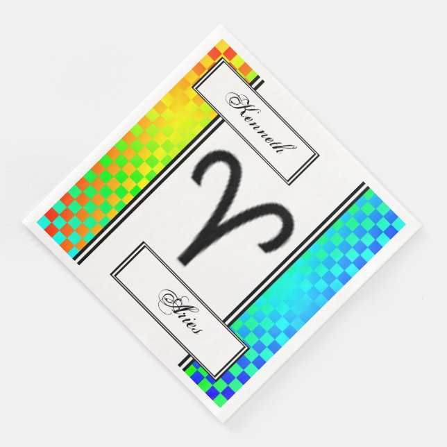 Guardanapo De Papel De Jantar Aries Zodiac - Símbolo Standard por Kenneth Yoncic (Canto)