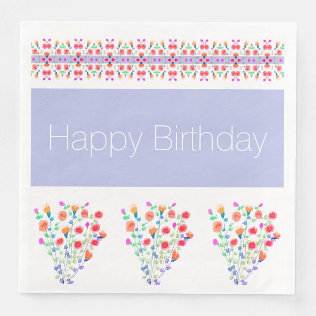 Guardanapo De Papel De Jantar Arte de Padrão Floral (Frente)