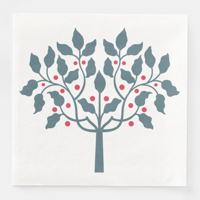 Guardanapo De Papel De Jantar árvore de frutos silvestres (Frente)