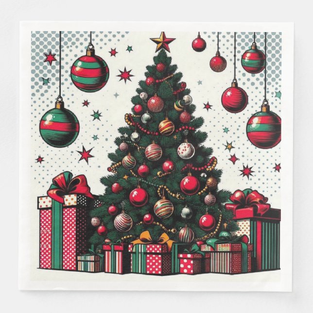 Guardanapo De Papel De Jantar árvore de Natal (Frente)