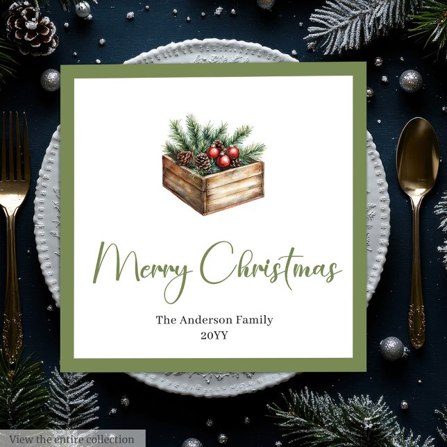 Guardanapo De Papel De Jantar Árvore de Natal Clássica Boho Escandinava na Mesa  (Classic Boho Scandinavian Christmas Tree Table Napkins)