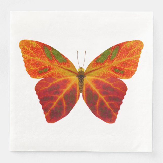 Guardanapo De Papel De Jantar Aspen Leaf Butterfly 2 (Frente)