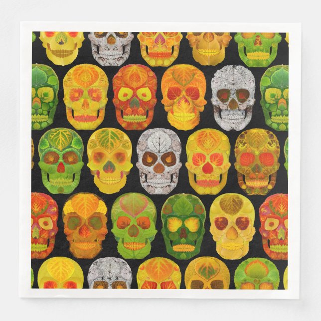 Guardanapo De Papel De Jantar Aspen Leaf Skulls padrão sem falhas 2018 (Frente)