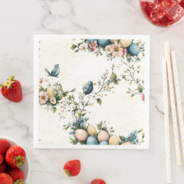 Guardanapo De Papel De Jantar Aves de Páscoa Aquáticas e Primavera Floral
