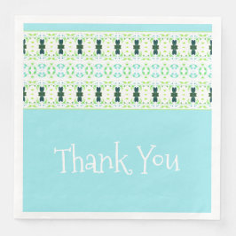 Guardanapo De Papel De Jantar Azul acentuado com padrão em azul-turquesa