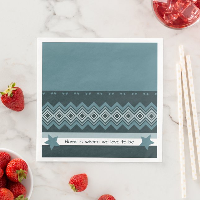 Guardanapo De Papel De Jantar Azul Claro E Teal (Insitu)