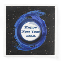 Azul escuro pintado à noite, Feliz ano novo 20xx