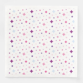 Guardanapo De Papel De Jantar Azul Rosa Estrelas Roxas Espaço Cósmico.