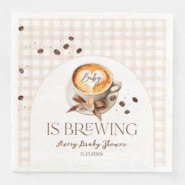 Guardanapo De Papel De Jantar Baby is Brewing Coffee Bean Theme Baby Shower