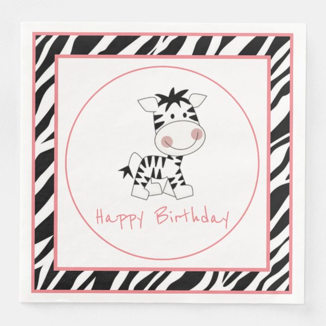 Guardanapo De Papel De Jantar Baby Zebra (Frente)