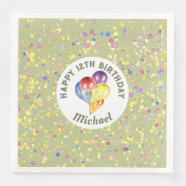 Guardanapo De Papel De Jantar Balões de Aquarela de Creme de Limão Personalizado