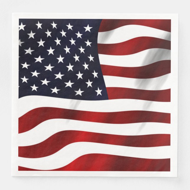 Guardanapo De Papel De Jantar Bandeira Americana (Frente)
