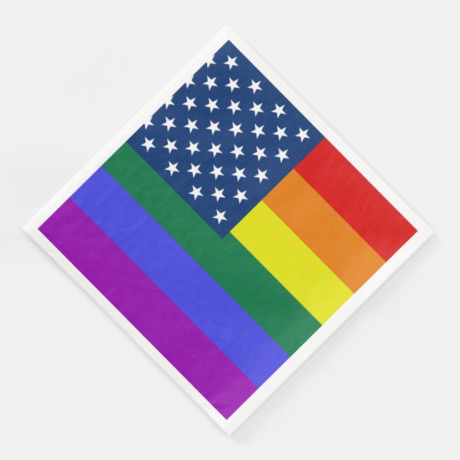 Guardanapo De Papel De Jantar Bandeira Americana do Orgulho LGBT com Estrelas (Canto)