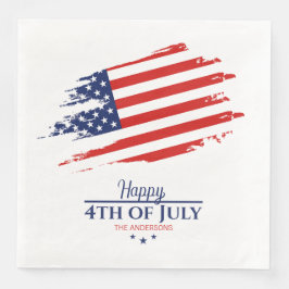 Guardanapo De Papel De Jantar Bandeira Americana Grunge Feliz 4 de Julho ID1104