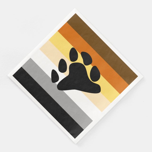 Guardanapo De Papel De Jantar Bandeira do Orgulho Urso com Pata (Canto)