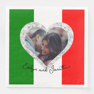 Guardanapo De Papel De Jantar Bandeira Italiana do Amor Itália Coração
