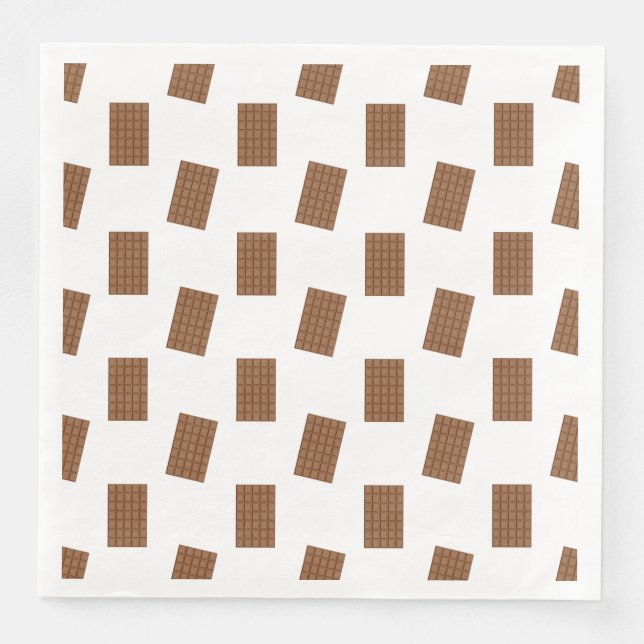 Guardanapo De Papel De Jantar Bares de chocolate Fundo branco (Frente)