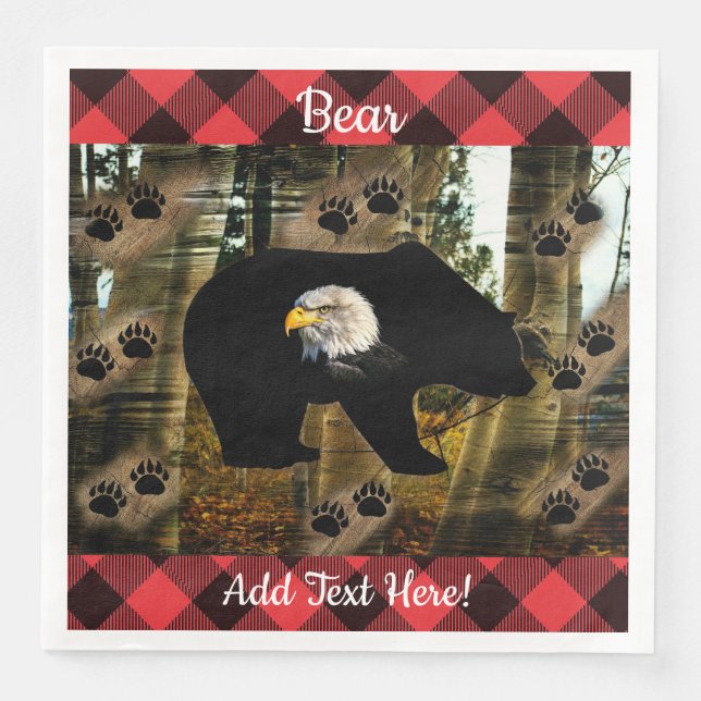Guardanapo De Papel De Jantar Bear Bald Eagle (Frente)