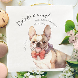 Guardanapo De Papel De Jantar Bebidas Por Minha Conta Bulldog Francês Aquarela C