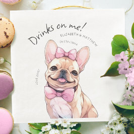 Guardanapo De Papel De Jantar Bebidas Por Minha Conta Bulldog Francês Aquarela C