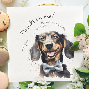 Guardanapo De Papel De Jantar Bebidas Por Minha Conta Dachshund Aquarela Cachorr