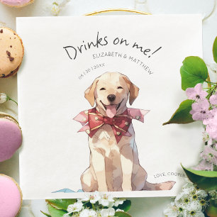 Guardanapo De Papel De Jantar Bebidas Por Minha Conta Labrador Aquarela Cachorro