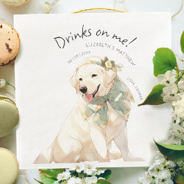 Guardanapo De Papel De Jantar Bebidas Por Minha Conta Labrador Aquarela Cachorro