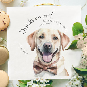 Guardanapo De Papel De Jantar Bebidas Por Minha Conta Labrador Aquarela Cachorro