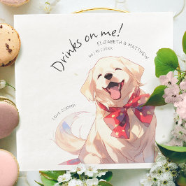 Guardanapo De Papel De Jantar Bebidas Por Minha Conta Labrador Aquarela Diversão