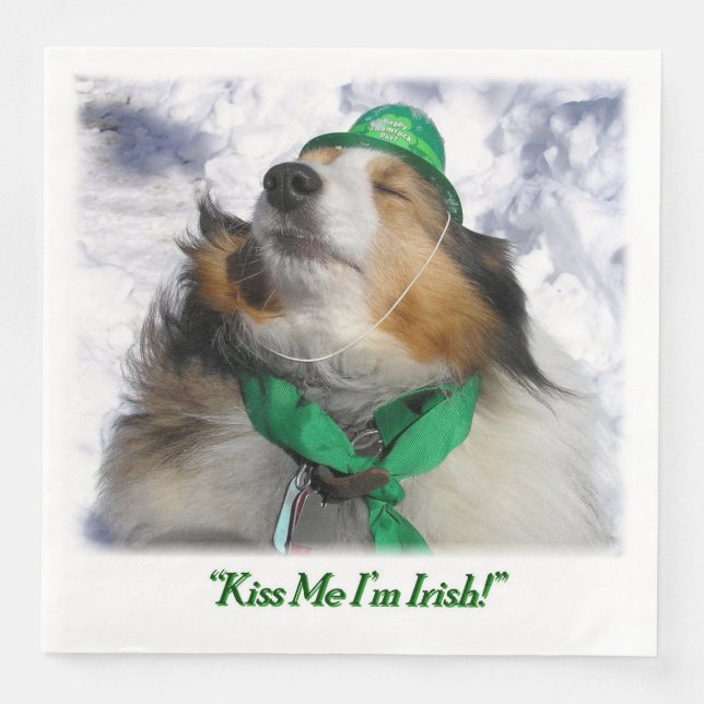 Guardanapo De Papel De Jantar Beije-me, sou irlandês! (Frente)