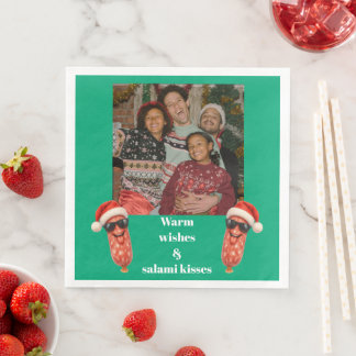 Guardanapo De Papel De Jantar Beijos engraçados de salame foto da família natal