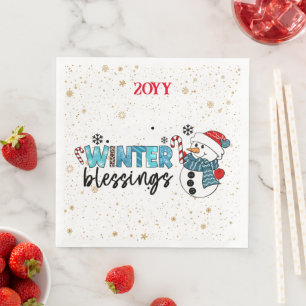 Guardanapo De Papel De Jantar Bênçãos do inverno Personalizam