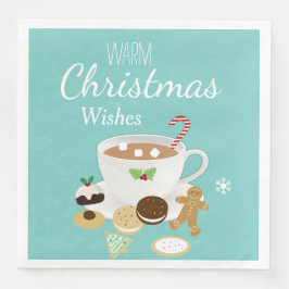 Guardanapo De Papel De Jantar Biscoitos de Natal e feriados de chocolate quente
