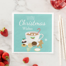 Guardanapo De Papel De Jantar Biscoitos de Natal e feriados de chocolate quente