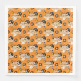 GUARDANAPO DE PAPEL DE JANTAR BLACK ORANGE HAPPY HALLOWEEN COOKIES