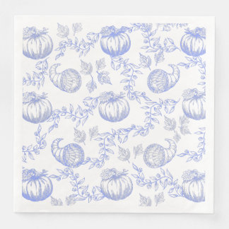 Guardanapo De Papel De Jantar Blue Pumpkin Toile Dinner Napkin