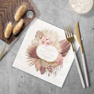 Guardanapo De Papel De Jantar Boho Oasis Casamento Floral Agradecimento V2 ID959