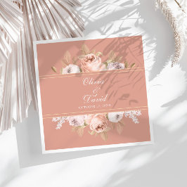 Guardanapo De Papel De Jantar Boho Pink Peonies Weding