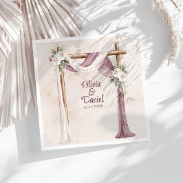 Guardanapo De Papel De Jantar Boho Purple Floral Canopy Weding
