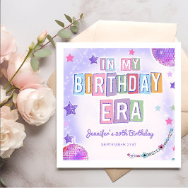 Guardanapo De Papel De Jantar Bola De Disco Roxa Na Minha Era De Aniversário