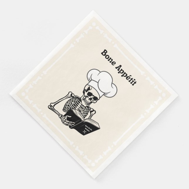 Guardanapo De Papel De Jantar Bone Appétit Halloween Skeleton Janto Napkins (Canto)