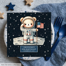 Guardanapo De Papel De Jantar Bonito Astronauta Bear Party Napkins Personalizado