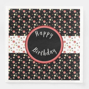 Guardanapo De Papel De Jantar Bonito Bolinhas Feliz Aniversário Papel Napkins
