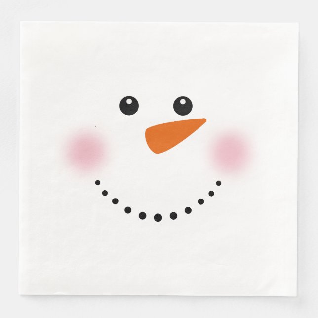Guardanapo De Papel De Jantar Bonito Nose Nose Snowman (Frente)