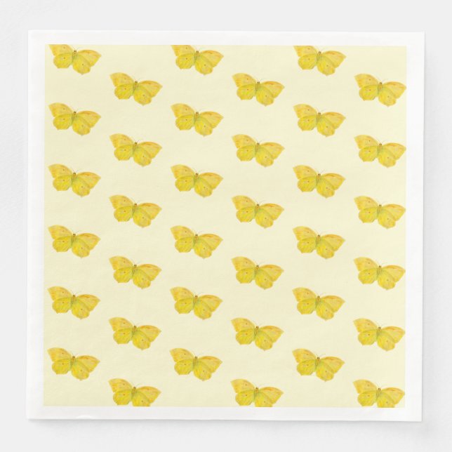 Guardanapo De Papel De Jantar Borboleta amarela Brilho comum (Frente)
